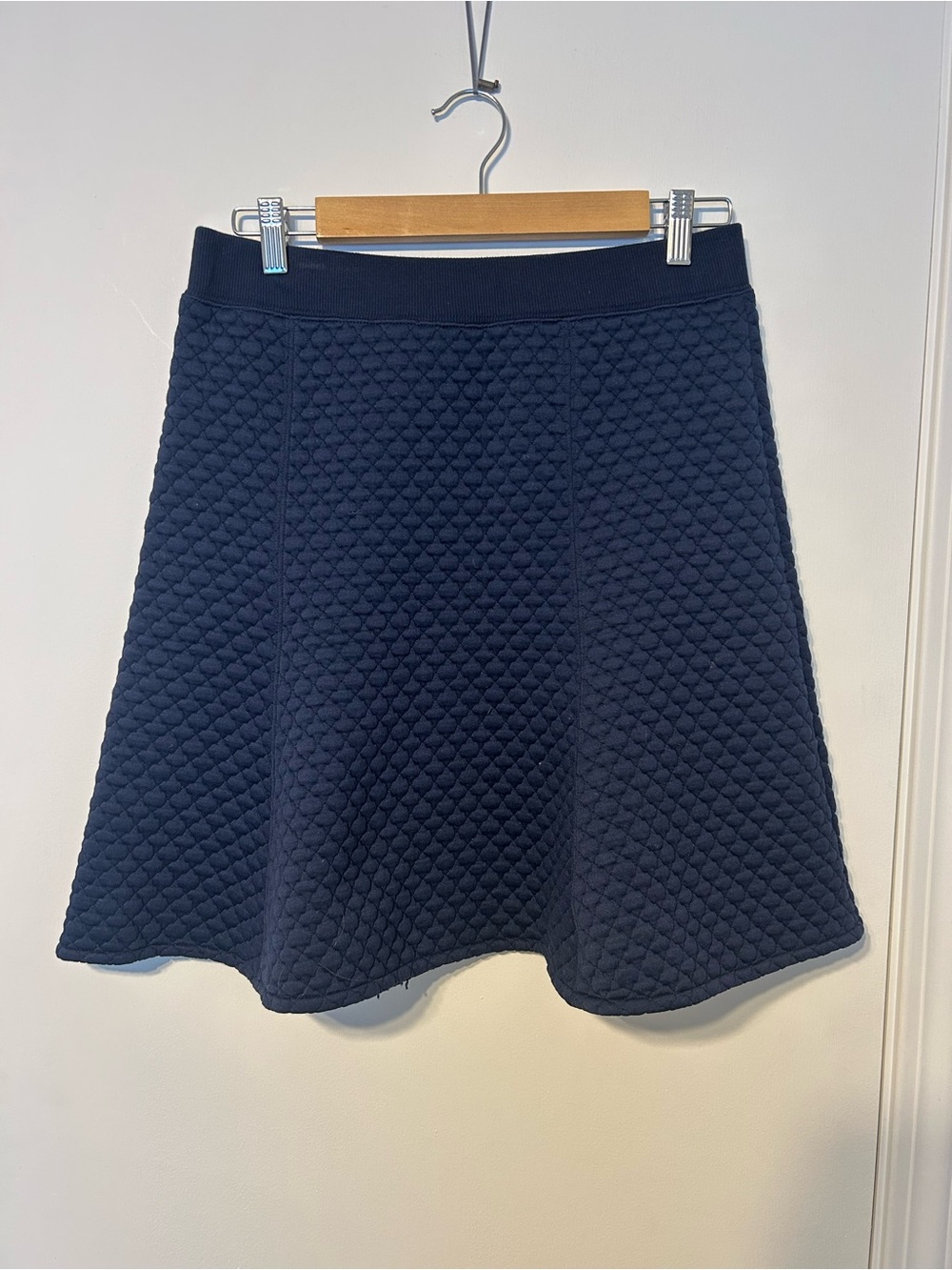 Uniqlo Navy Quilted Skater Skirt